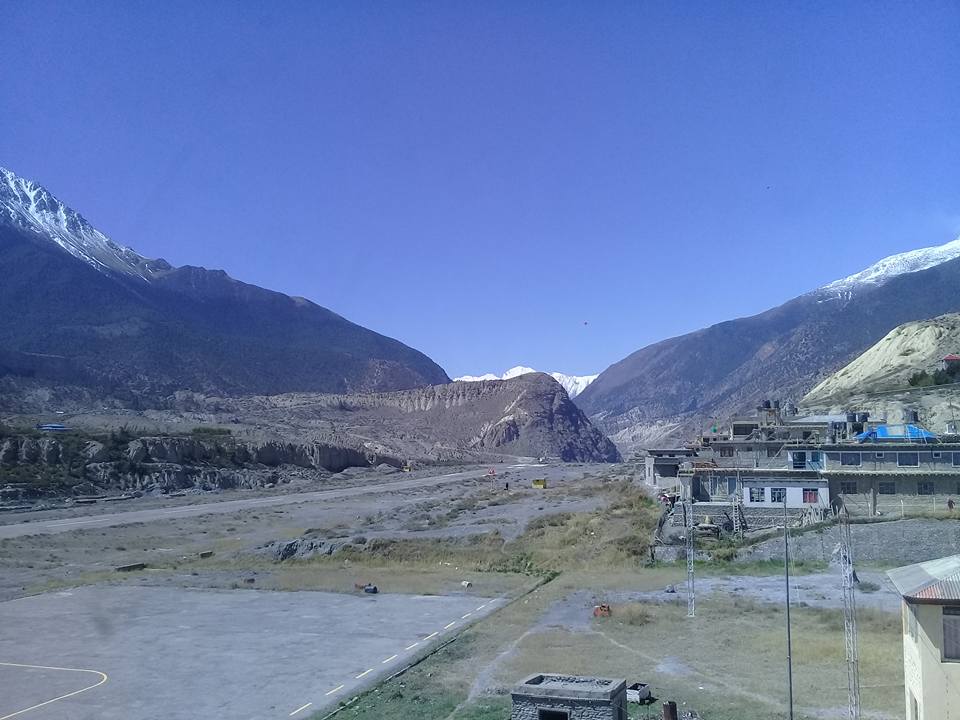 Jomsom is located at an altitude of 2743m in Mustang of Nepal