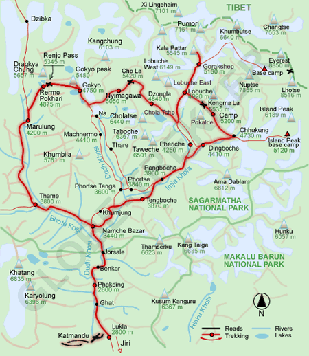 Sagarmatha National Park Map