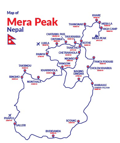 Mera Peak Climbing Map 